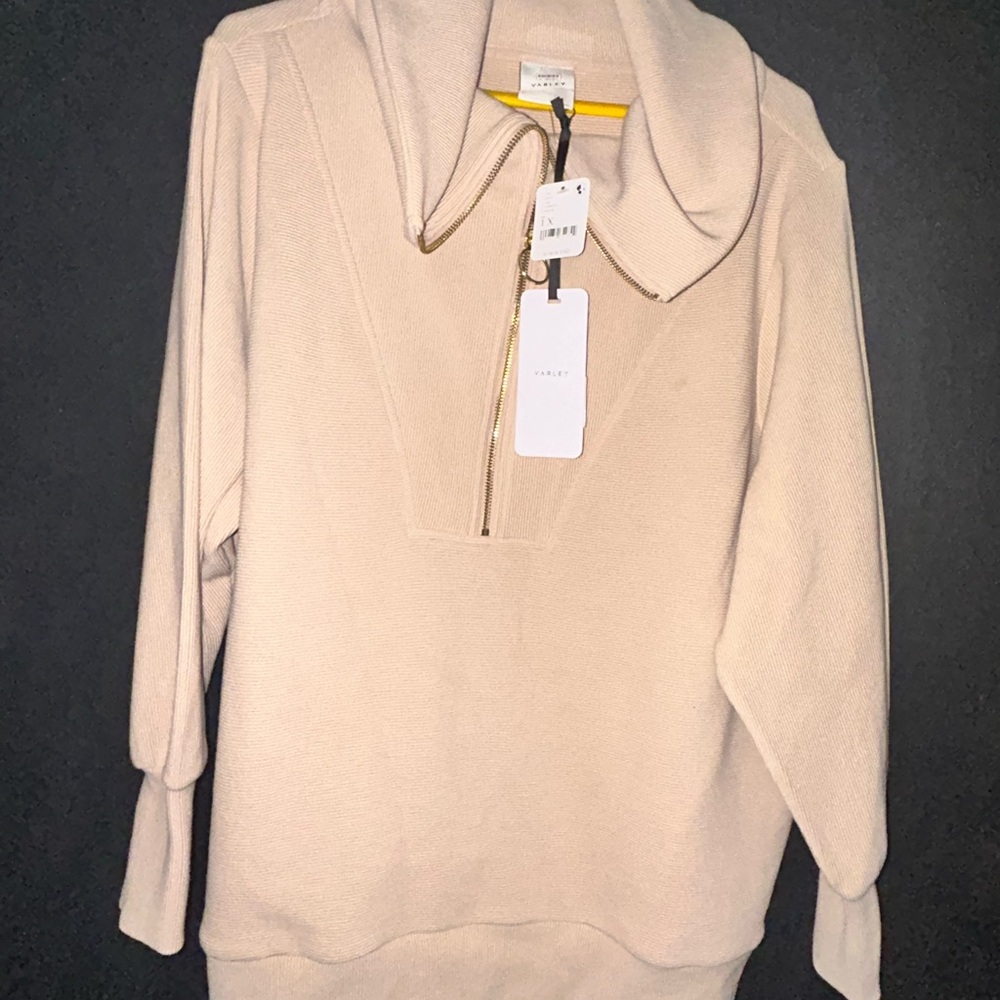 Varley Beige Ribbed Jacket